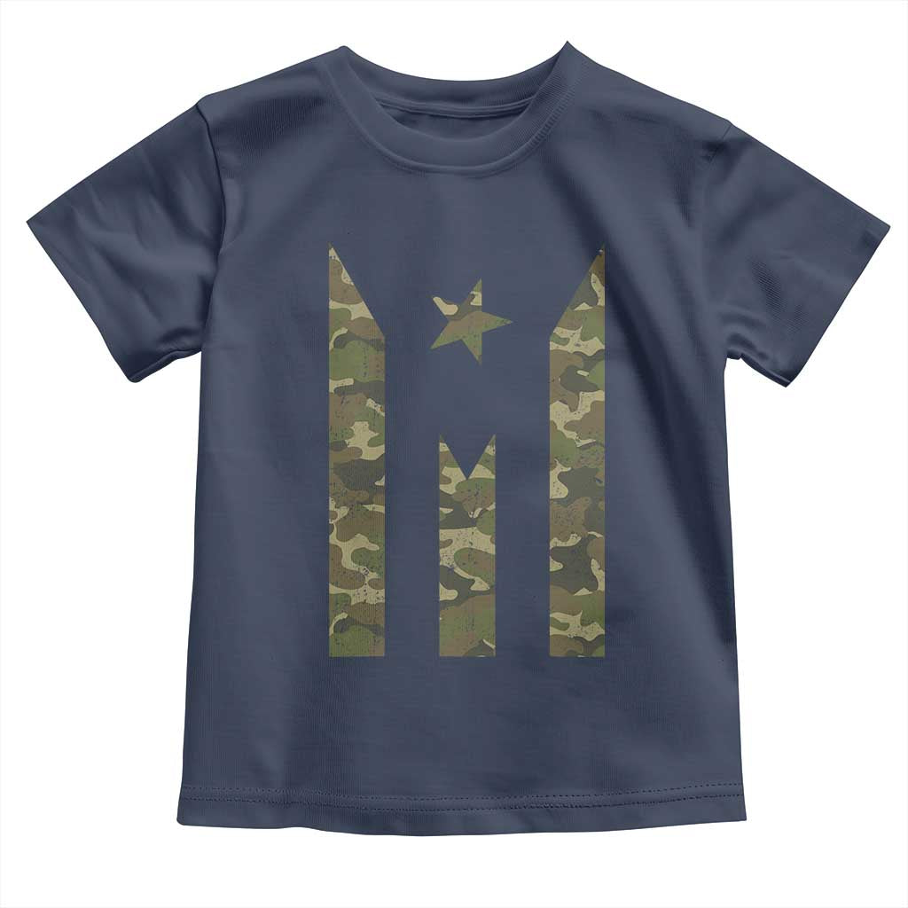 Camo Puerto Rico Flag Toddler T Shirt Hispanic Heritage Month Boricua Rican TS10 Navy Print Your Wear