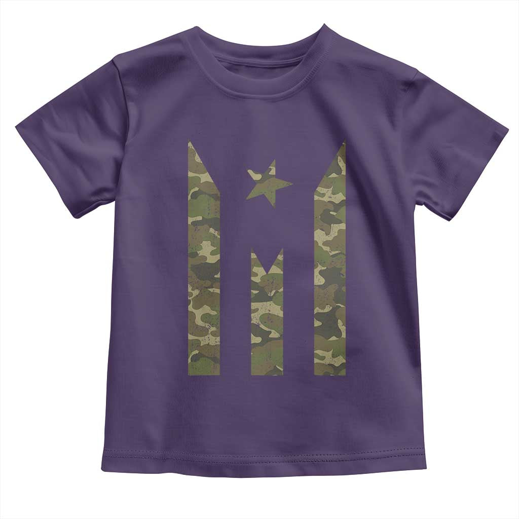 Camo Puerto Rico Flag Toddler T Shirt Hispanic Heritage Month Boricua Rican TS10 Purple Print Your Wear