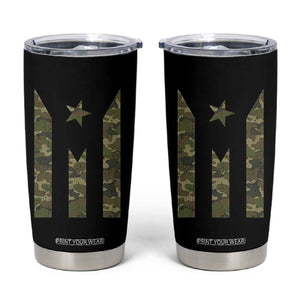 Camo Puerto Rico Flag Tumbler Cup Hispanic Heritage Month Boricua Rican TS10 Black Print Your Wear