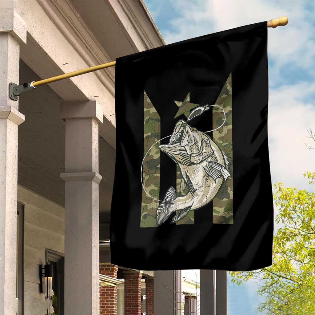 Fishing Puerto Rico Flag Garden Flag Bass Fish Fisherman Camo Camouflage US Flag TS10 Print Your Wear