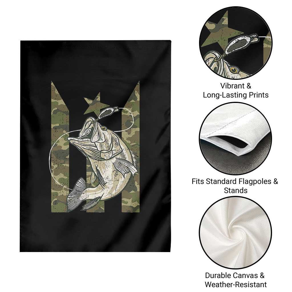 Fishing Puerto Rico Flag Garden Flag Bass Fish Fisherman Camo Camouflage US Flag TS10 Print Your Wear