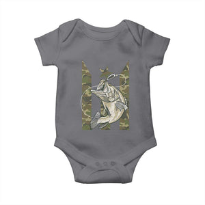 Fishing Puerto Rico Flag Baby Onesie Bass Fish Fisherman Camo Camouflage US Flag TS10 Charcoal Print Your Wear