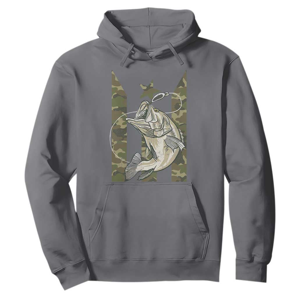 Fishing Puerto Rico Flag Hoodie Bass Fish Fisherman Camo Camouflage US Flag TS10 Charcoal Print Your Wear