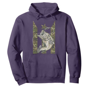 Fishing Puerto Rico Flag Hoodie Bass Fish Fisherman Camo Camouflage US Flag TS10 Purple Print Your Wear