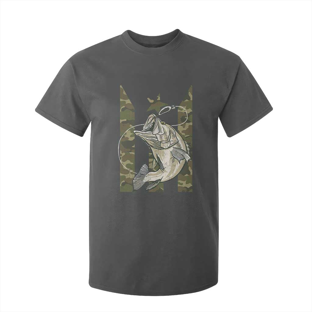Fishing Puerto Rico Flag T Shirt For Kid Bass Fish Fisherman Camo Camouflage US Flag TS10 Dark Heather Print Your Wear