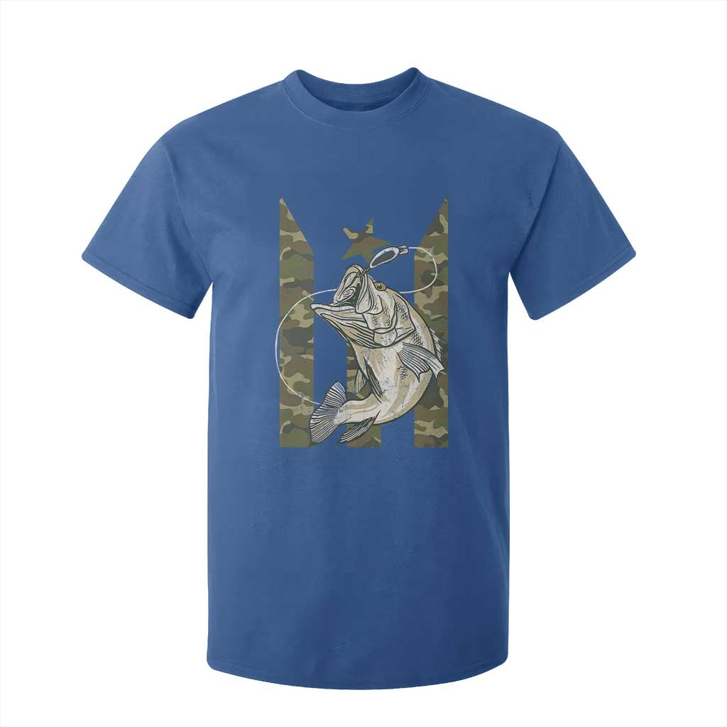 Fishing Puerto Rico Flag T Shirt For Kid Bass Fish Fisherman Camo Camouflage US Flag TS10 Royal Blue Print Your Wear
