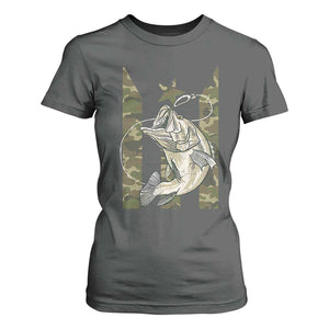 Fishing Puerto Rico Flag T Shirt For Women Bass Fish Fisherman Camo Camouflage US Flag TS10 Dark Heather Print Your Wear