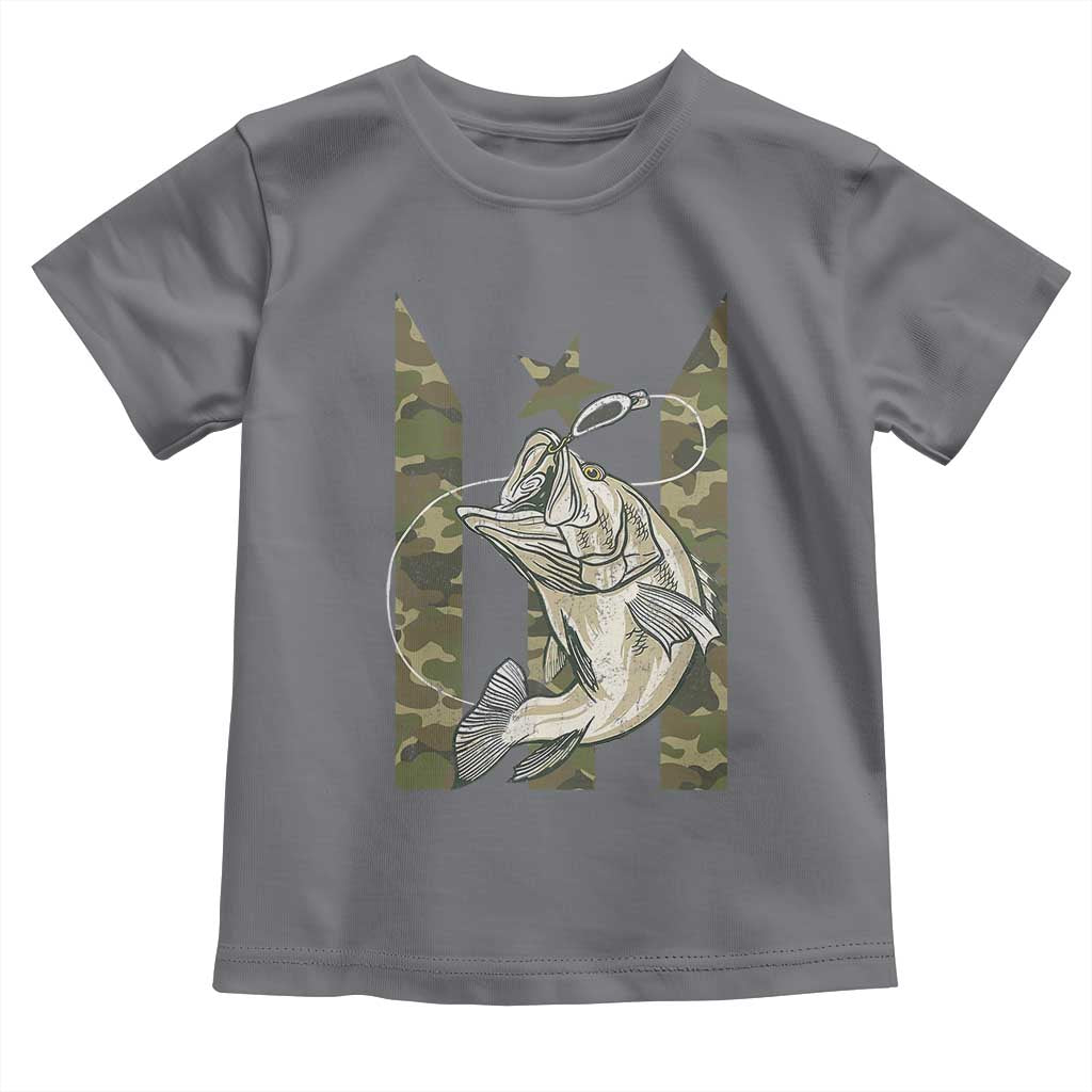 Fishing Puerto Rico Flag Toddler T Shirt Bass Fish Fisherman Camo Camouflage US Flag TS10 Charcoal Print Your Wear