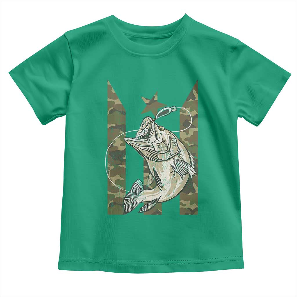 Fishing Puerto Rico Flag Toddler T Shirt Bass Fish Fisherman Camo Camouflage US Flag TS10 Irish Green Print Your Wear