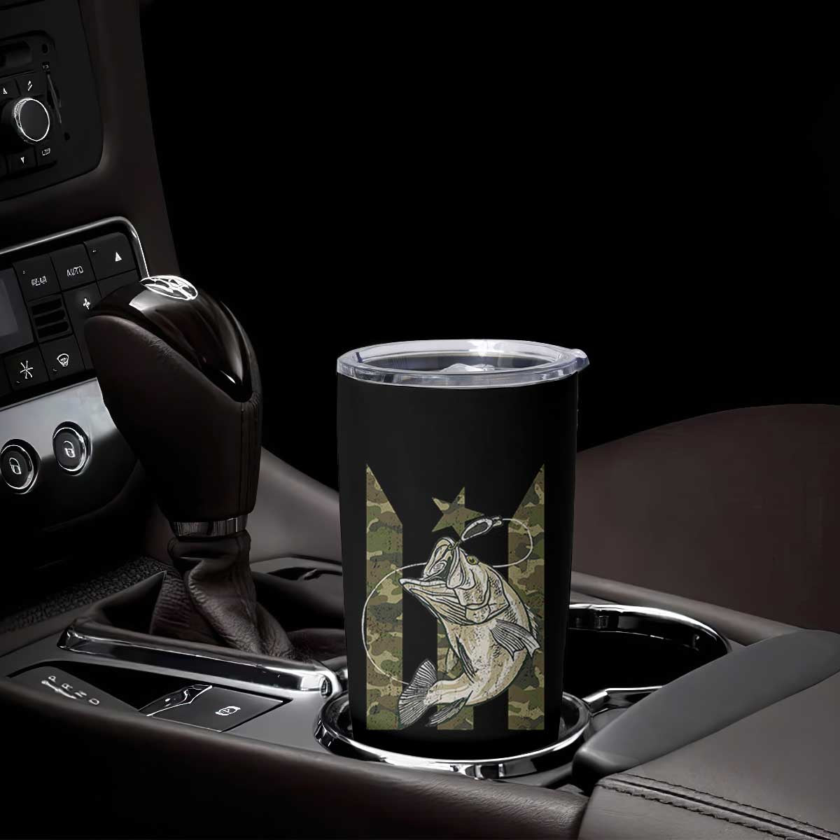 Fishing Puerto Rico Flag Tumbler Cup Bass Fish Fisherman Camo Camouflage US Flag TS10 Print Your Wear