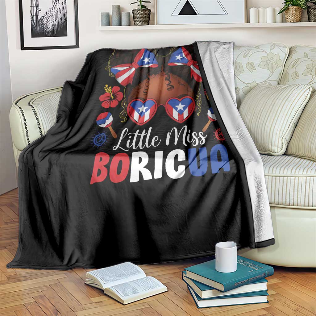 Little Miss Boricua Throw Blanket Puerto Rican Afro Messy Bun Girls Kids TS10 Print Your Wear