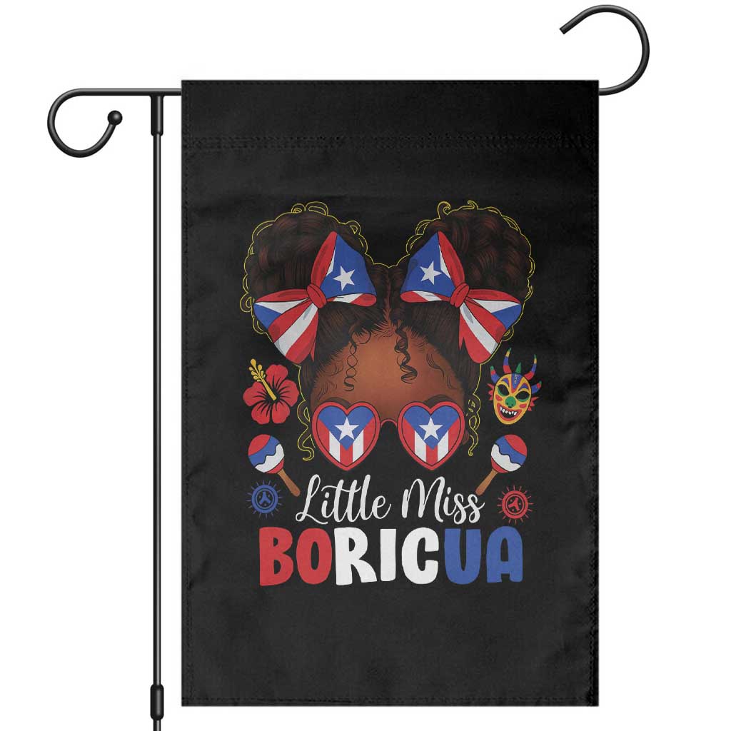Little Miss Boricua Garden Flag Puerto Rican Afro Messy Bun Girls Kids TS10 Black Print Your Wear
