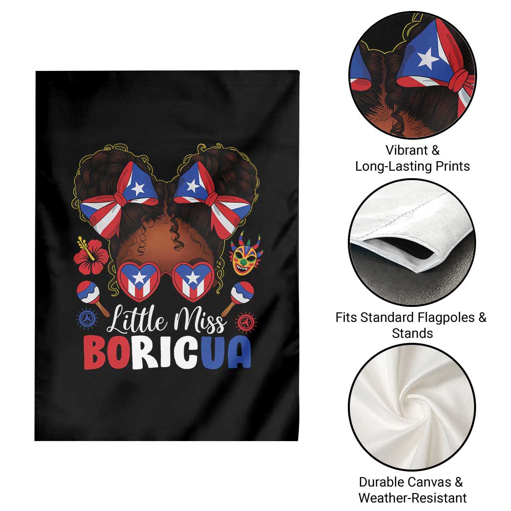 Little Miss Boricua Garden Flag Puerto Rican Afro Messy Bun Girls Kids TS10 Print Your Wear