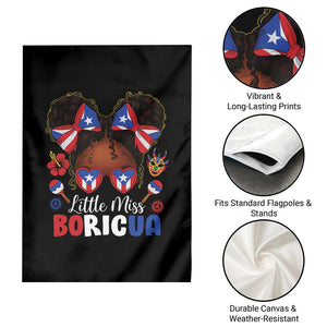 Little Miss Boricua Garden Flag Puerto Rican Afro Messy Bun Girls Kids TS10 Print Your Wear