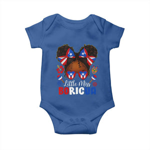 Little Miss Boricua Baby Onesie Puerto Rican Afro Messy Bun Girls Kids TS10 Royal Blue Print Your Wear