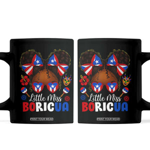 Little Miss Boricua Coffee Mug Puerto Rican Afro Messy Bun Girls Kids TS10 Black Print Your Wear