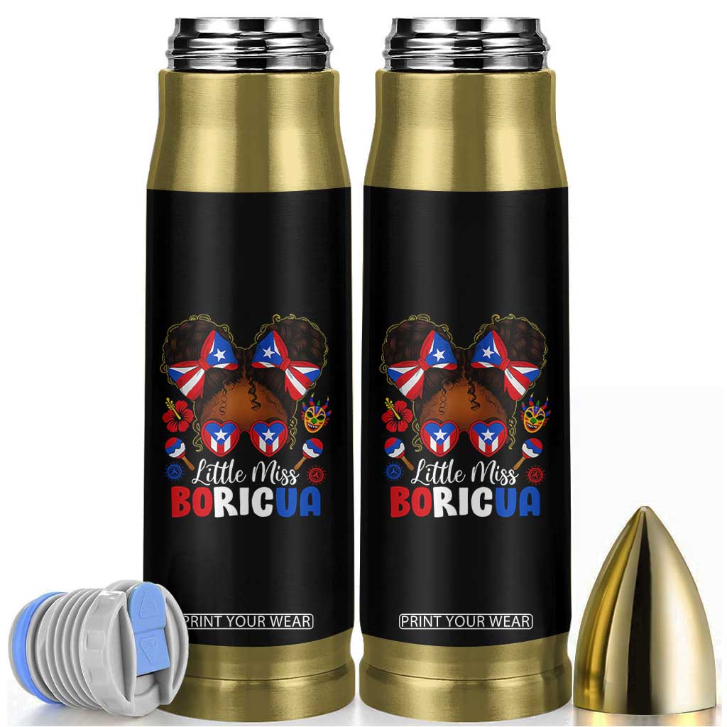 Little Miss Boricua Bullet Tumbler Puerto Rican Afro Messy Bun Girls Kids TS10 Black Print Your Wear