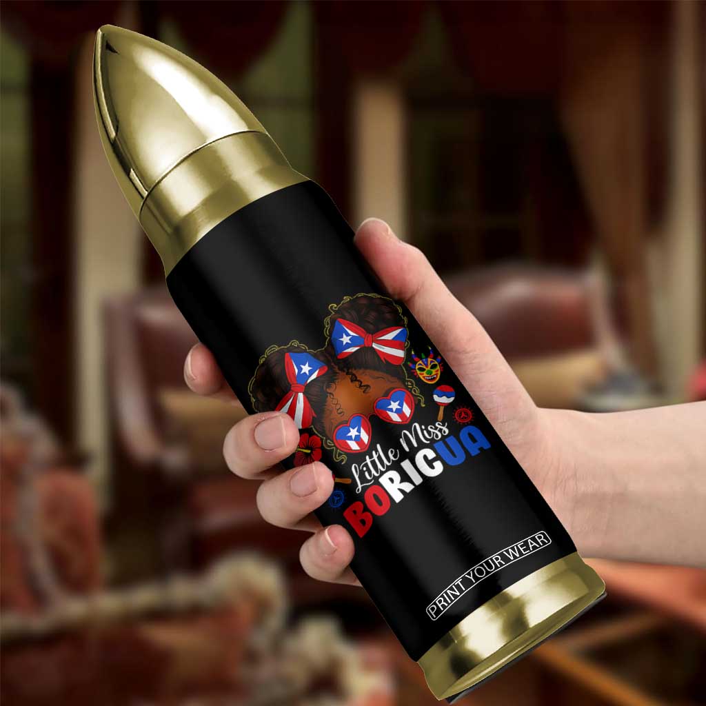 Little Miss Boricua Bullet Tumbler Puerto Rican Afro Messy Bun Girls Kids TS10 Print Your Wear