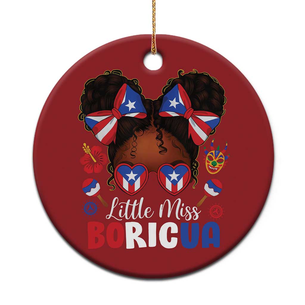 Little Miss Boricua Christmas Ornament Puerto Rican Afro Messy Bun Girls Kids TS10 Print Your Wear