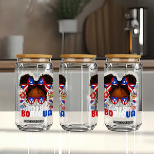 Little Miss Boricua Glass Can Puerto Rican Afro Messy Bun Girls Kids TS10 Print Your Wear