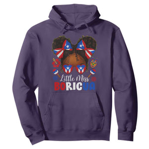 Little Miss Boricua Hoodie Puerto Rican Afro Messy Bun Girls Kids TS10 Purple Print Your Wear