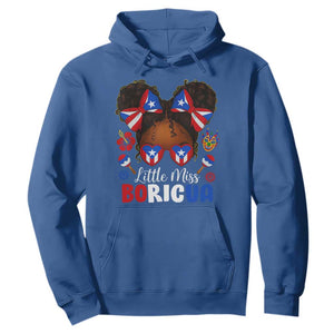 Little Miss Boricua Hoodie Puerto Rican Afro Messy Bun Girls Kids TS10 Royal Blue Print Your Wear
