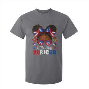 Little Miss Boricua T Shirt For Kid Puerto Rican Afro Messy Bun Girls Kids TS10 Charcoal Print Your Wear