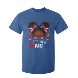 Little Miss Boricua T Shirt For Kid Puerto Rican Afro Messy Bun Girls Kids TS10 Royal Blue Print Your Wear