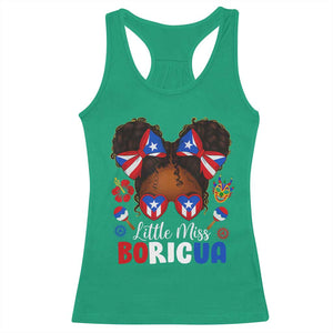 Little Miss Boricua Racerback Tank Top Puerto Rican Afro Messy Bun Girls Kids TS10 Irish Green Print Your Wear
