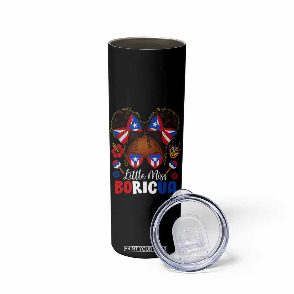 Little Miss Boricua Skinny Tumbler Puerto Rican Afro Messy Bun Girls Kids TS10 Print Your Wear