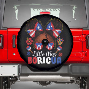 Little Miss Boricua Spare Tire Cover Puerto Rican Afro Messy Bun Girls Kids TS10 Black Print Your Wear