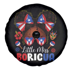 Little Miss Boricua Spare Tire Cover Puerto Rican Afro Messy Bun Girls Kids TS10 Print Your Wear