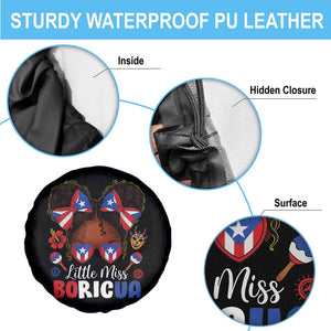 Little Miss Boricua Spare Tire Cover Puerto Rican Afro Messy Bun Girls Kids TS10 Print Your Wear