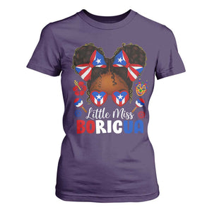 Little Miss Boricua T Shirt For Women Puerto Rican Afro Messy Bun Girls Kids TS10 Purple Print Your Wear