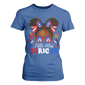 Little Miss Boricua T Shirt For Women Puerto Rican Afro Messy Bun Girls Kids TS10 Royal Blue Print Your Wear