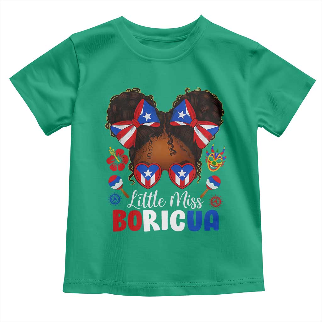 Little Miss Boricua Toddler T Shirt Puerto Rican Afro Messy Bun Girls Kids TS10 Irish Green Print Your Wear