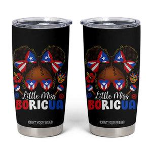 Little Miss Boricua Tumbler Cup Puerto Rican Afro Messy Bun Girls Kids TS10 Black Print Your Wear