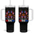 Little Miss Boricua Tumbler With Handle Puerto Rican Afro Messy Bun Girls Kids TS10 One Size: 40 oz Black Print Your Wear