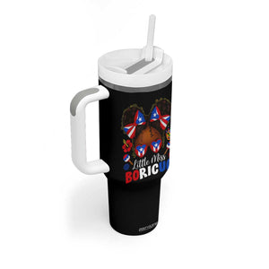 Little Miss Boricua Tumbler With Handle Puerto Rican Afro Messy Bun Girls Kids TS10 Print Your Wear