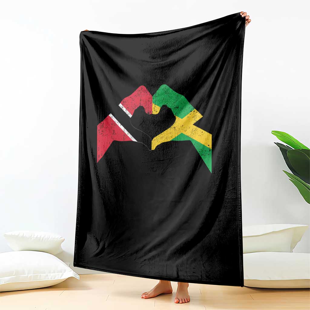 Trinidad and Tobago Jamaican Throw Blanket Two Flags One Heart TS10 Print Your Wear