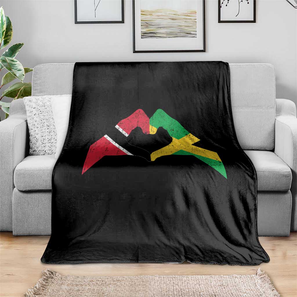 Trinidad and Tobago Jamaican Throw Blanket Two Flags One Heart TS10 Print Your Wear