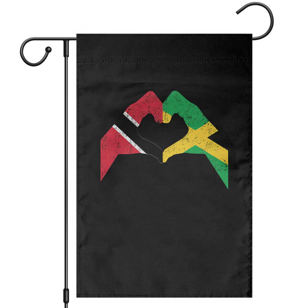 Trinidad and Tobago Jamaican Garden Flag Two Flags One Heart TS10 Black Print Your Wear
