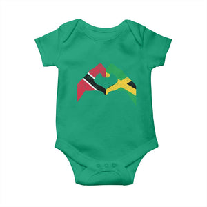 Trinidad and Tobago Jamaican Baby Onesie Two Flags One Heart TS10 Irish Green Print Your Wear