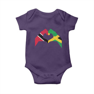 Trinidad and Tobago Jamaican Baby Onesie Two Flags One Heart TS10 Purple Print Your Wear