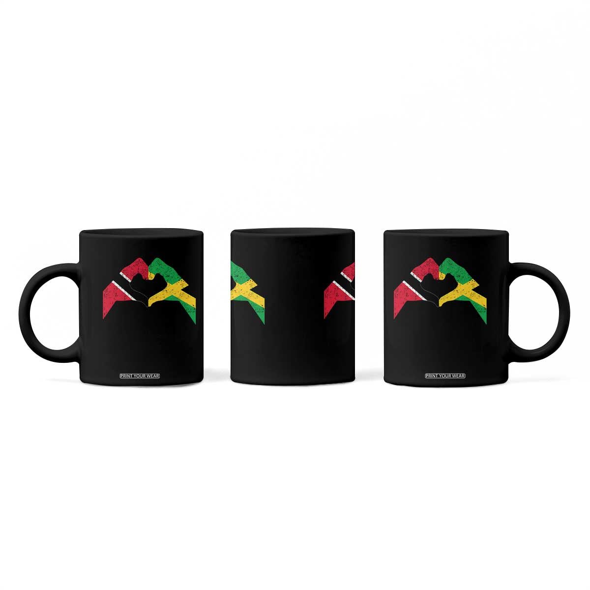 Trinidad and Tobago Jamaican Coffee Mug Two Flags One Heart TS10 Print Your Wear