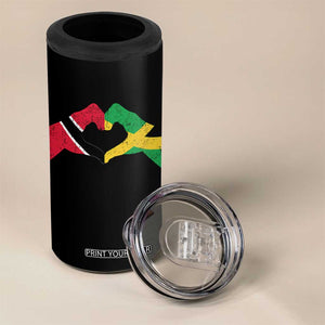 Trinidad and Tobago Jamaican 4 in 1 Can Cooler Tumbler Two Flags One Heart TS10 Print Your Wear