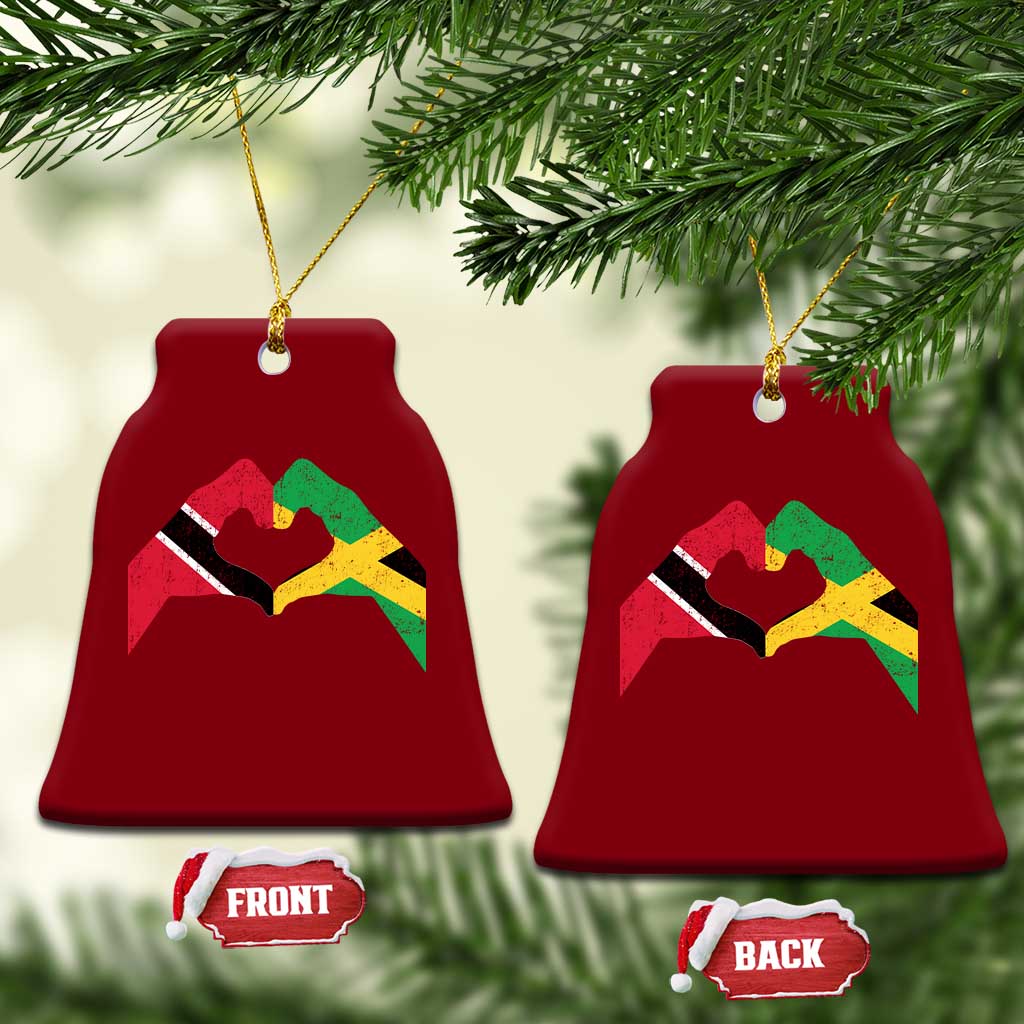 Trinidad and Tobago Jamaican Ceramic Ornament Two Flags One Heart TS10 Print Your Wear