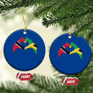 Trinidad and Tobago Jamaican Ceramic Ornament Two Flags One Heart TS10 1pc Blue Print Your Wear
