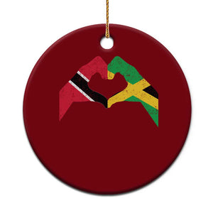 Trinidad and Tobago Jamaican Ceramic Ornament Two Flags One Heart TS10 1pc Red Print Your Wear