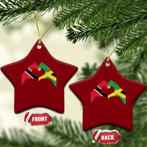 Trinidad and Tobago Jamaican Ceramic Ornament Two Flags One Heart TS10 Print Your Wear